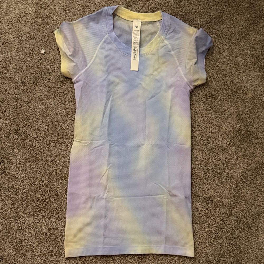 lululemon athletica Short Sleeve Tee - Blue and Yellow